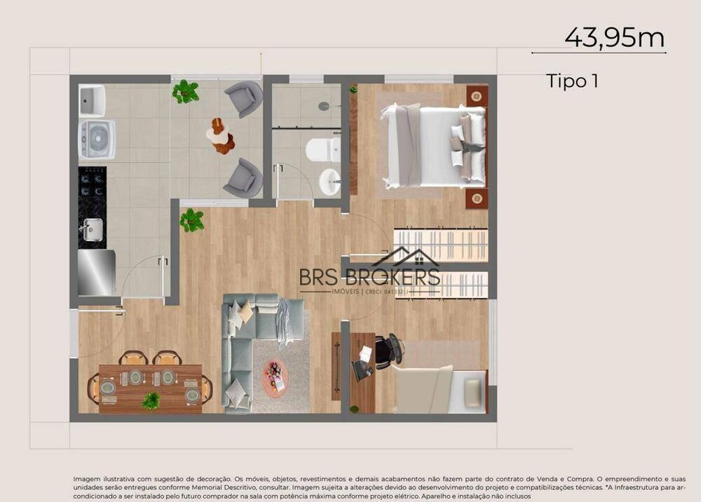 Apartamento, 2 quartos, 43 m² - Foto 10
