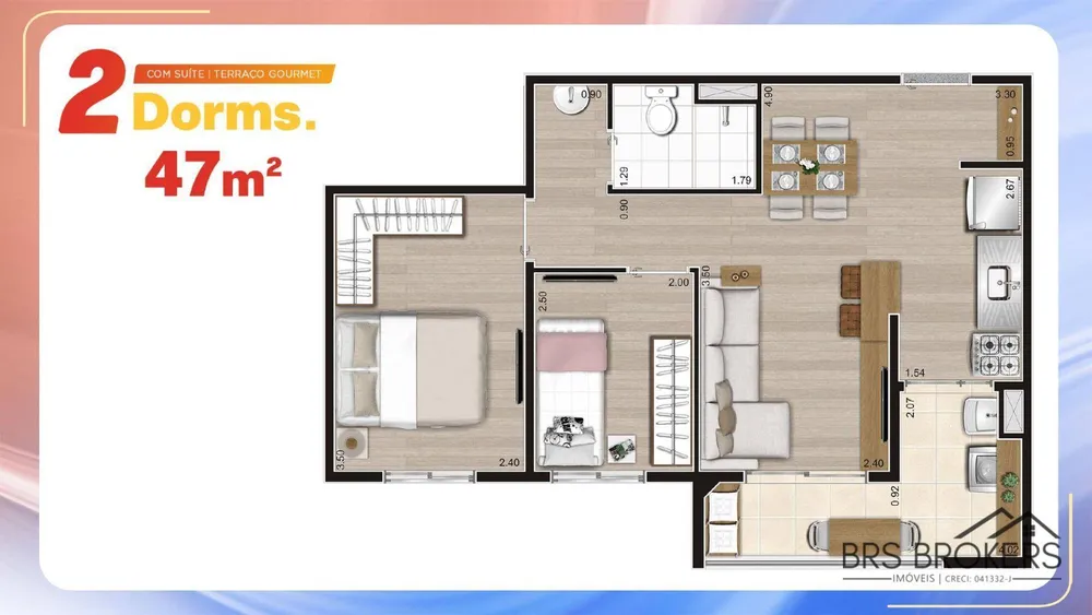 Apartamento, 2 quartos, 47 m² - Foto 1