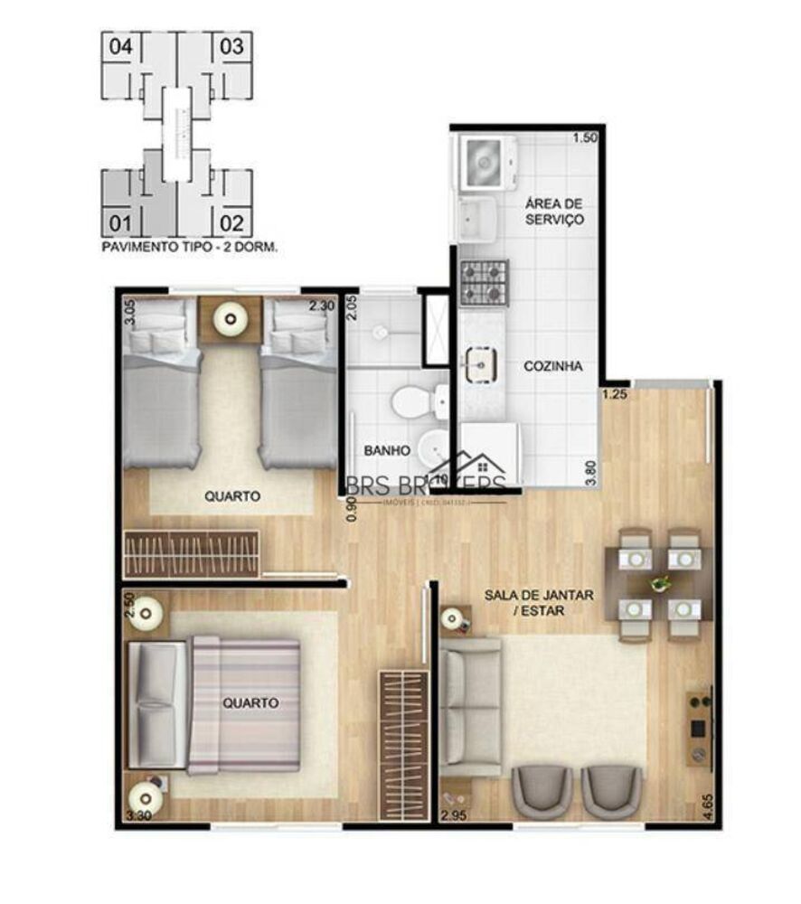 Apartamento, 2 quartos, 39 m² - Foto 1