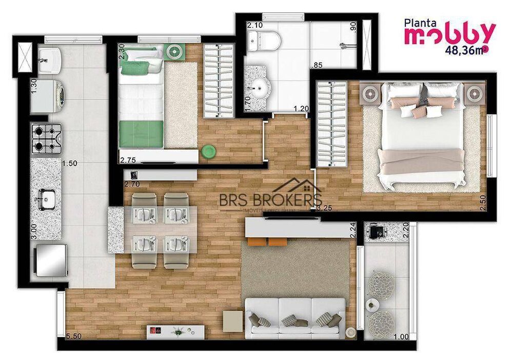 Apartamento, 2 quartos, 45 m² - Foto 8