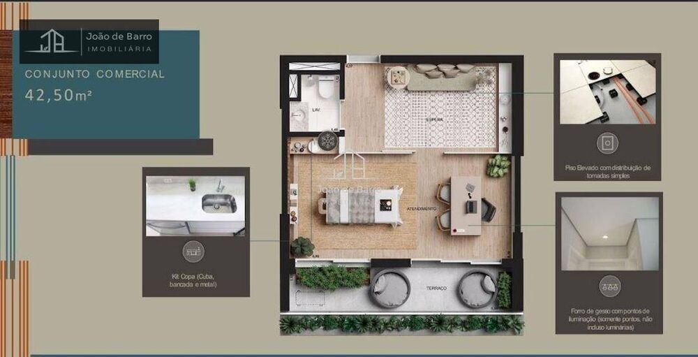Conjunto Comercial-Sala à venda com 1 quarto, 45m² - Foto 4