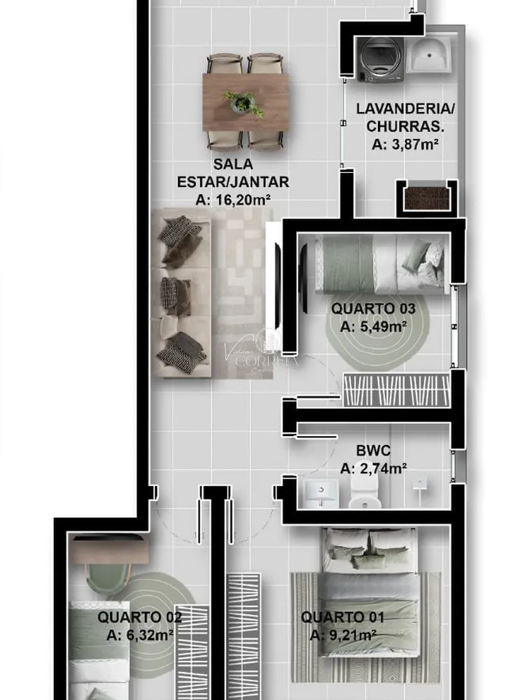 Apartamento, 3 quartos, 57 m² - Foto 5