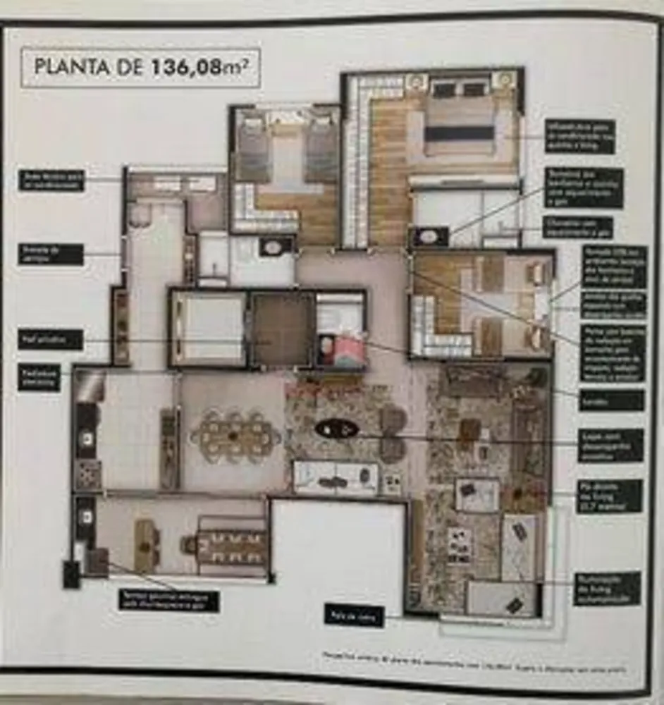 Apartamento, 3 quartos, 136 m² - Foto 2