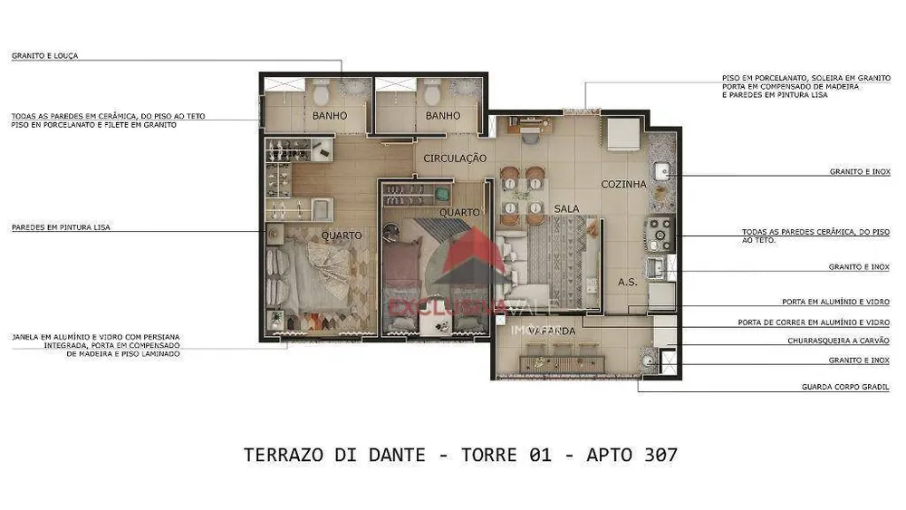 Apartamento, 2 quartos, 55 m² - Foto 4