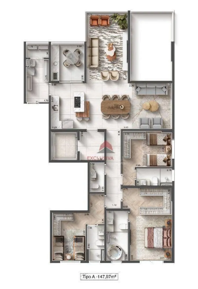 Apartamento, 3 quartos, 148 m² - Foto 1