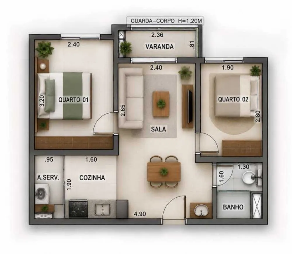 Apartamento, 2 quartos, 40 m² - Foto 11