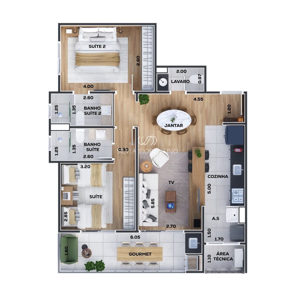 Apartamento, 2 quartos, 75 m² - Foto 3