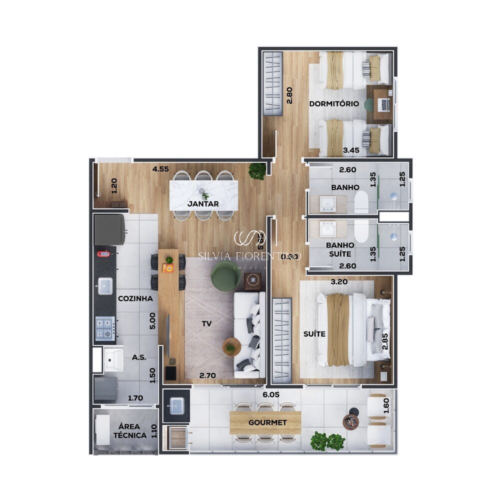 Apartamento, 2 quartos, 75 m² - Foto 2
