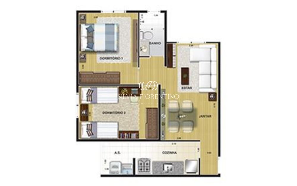 Apartamento, 2 quartos, 50 m² - Foto 1