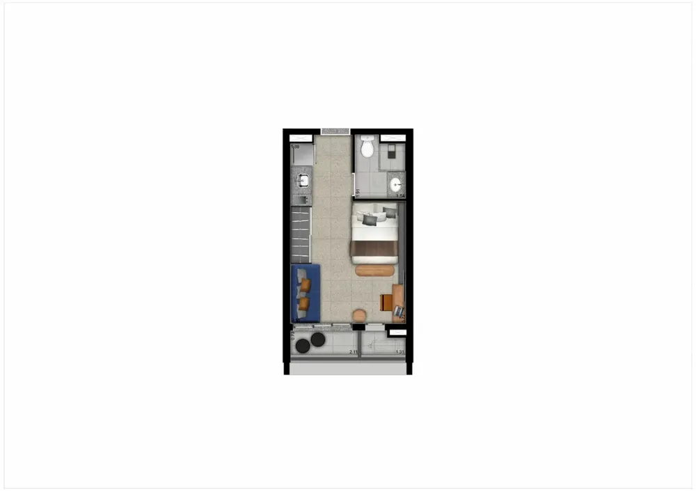 Apartamento, 1 quarto, 33 m² - Foto 1