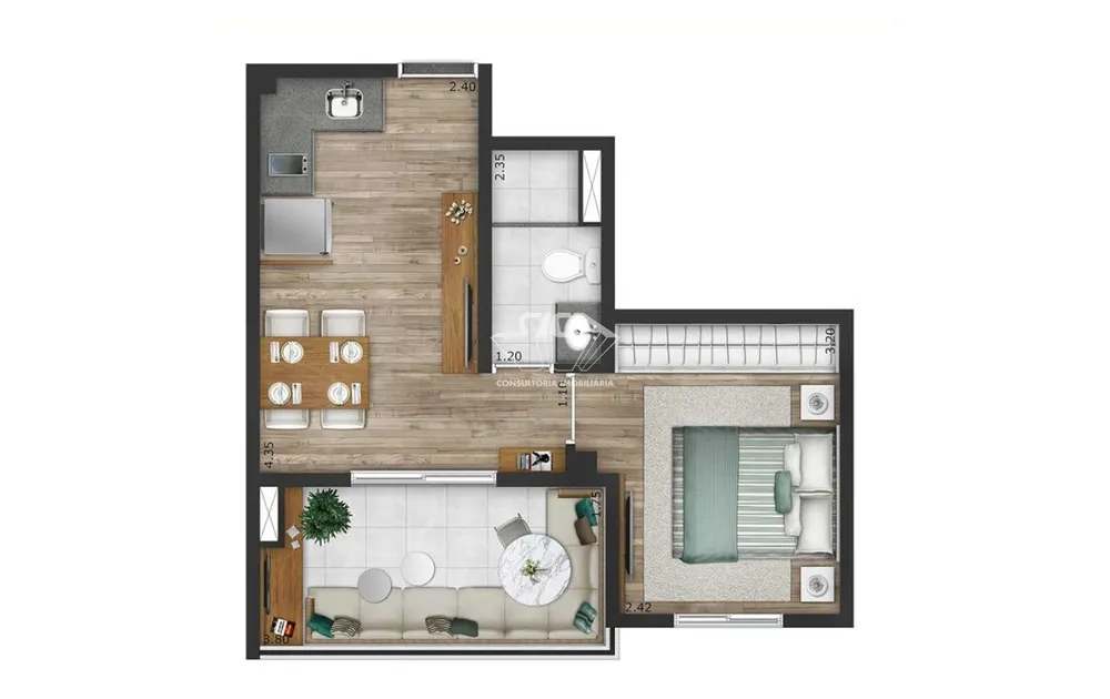 Apartamento, 1 quarto, 33 m² - Foto 8