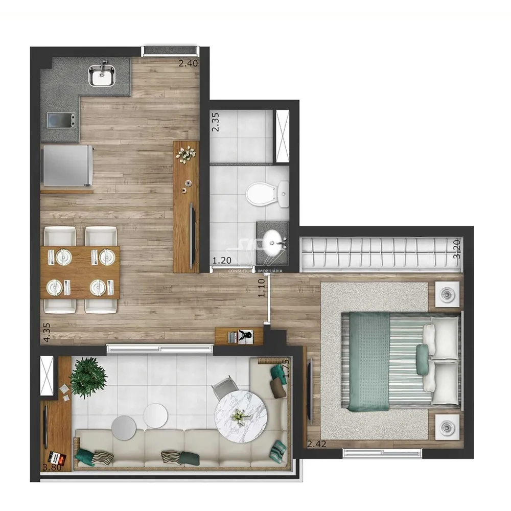 Apartamento, 1 quarto, 36 m² - Foto 4