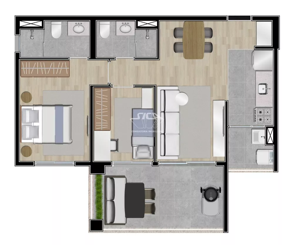 Apartamento para alugar com 2 quartos, 67m² - Foto 3