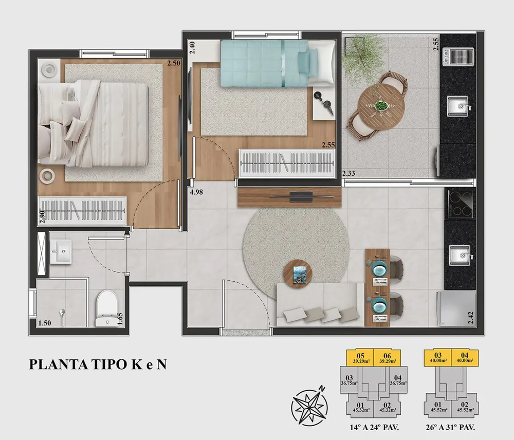 Apartamento, 2 quartos, 2445 m² - Foto 16