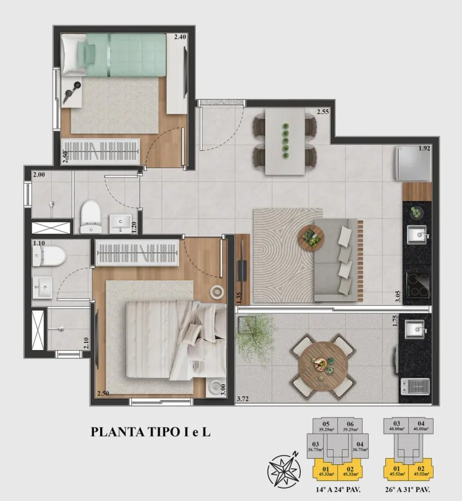 Apartamento, 2 quartos, 2445 m² - Foto 7