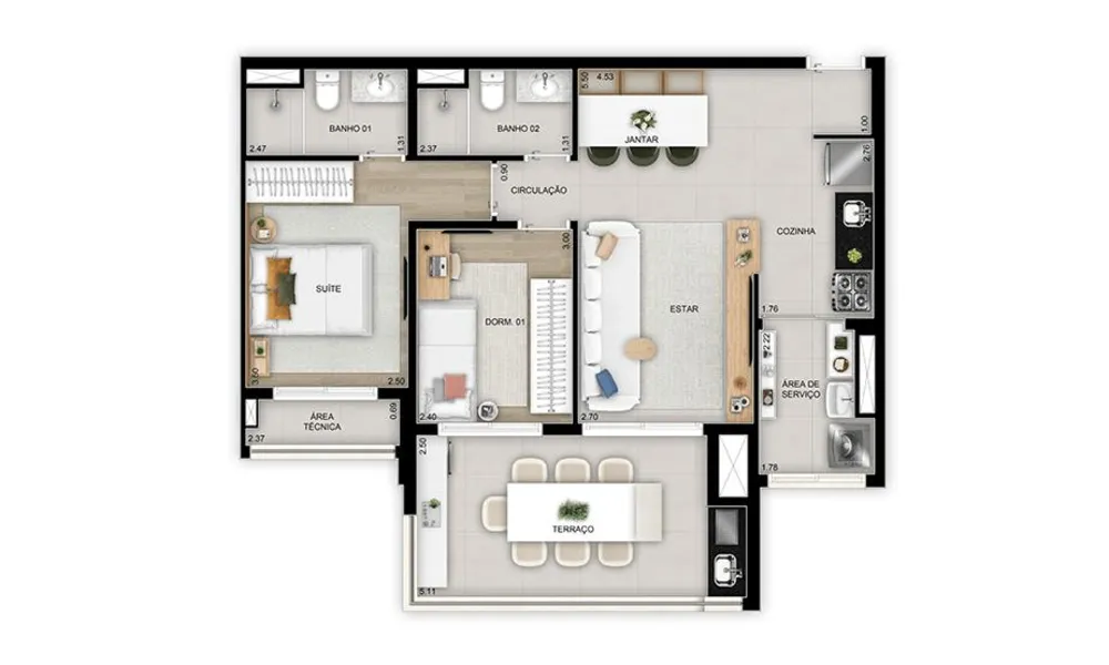 Apartamento, 3 quartos, 7098 m² - Foto 8