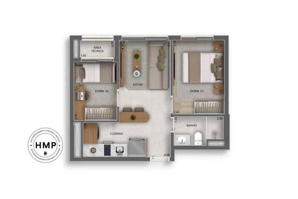 Apartamento, 3 quartos, 40120 m² - Foto 2