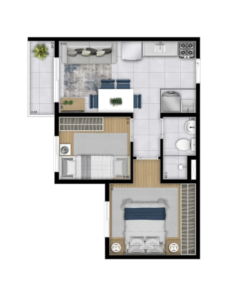 Casa, 2 quartos, 2434 m² - Foto 8