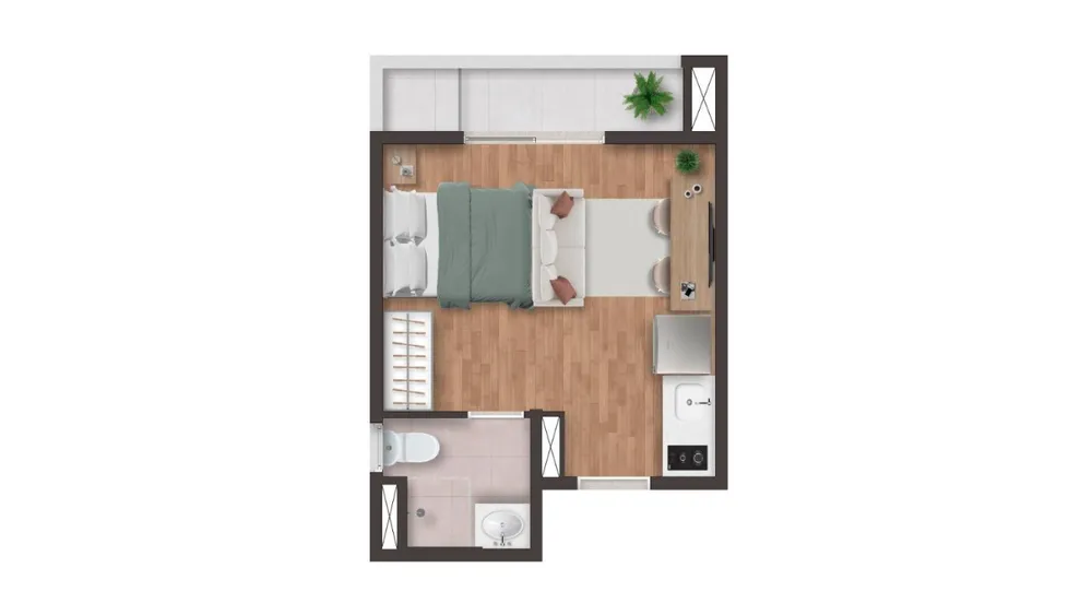 Apartamento, 1 quarto, 2029 m² - Foto 7