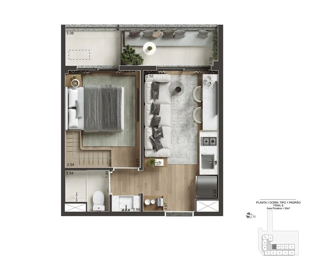 Apartamento, 2 quartos, 3042 m² - Foto 8