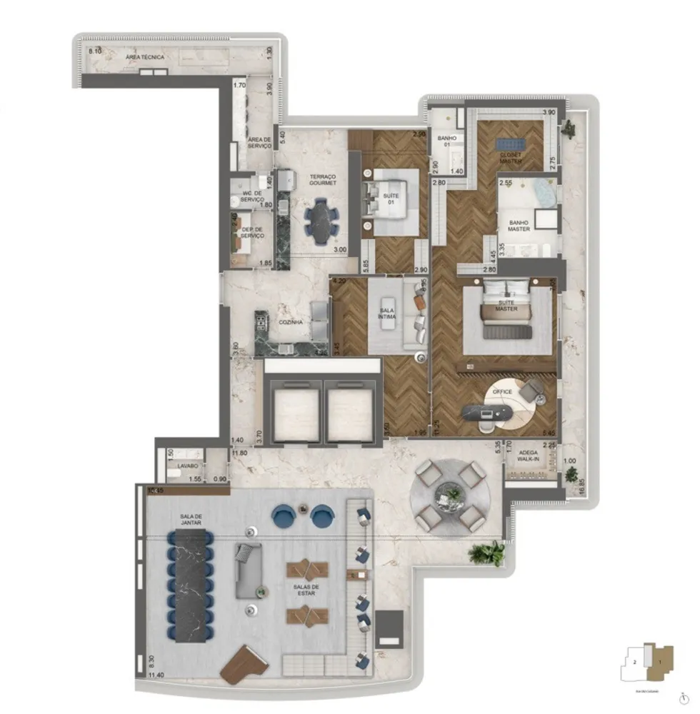Apartamento, 4 quartos, 348710 m² - Foto 6