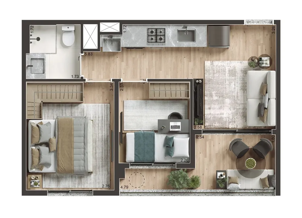 Apartamento, 2 quartos, 2942 m² - Foto 7