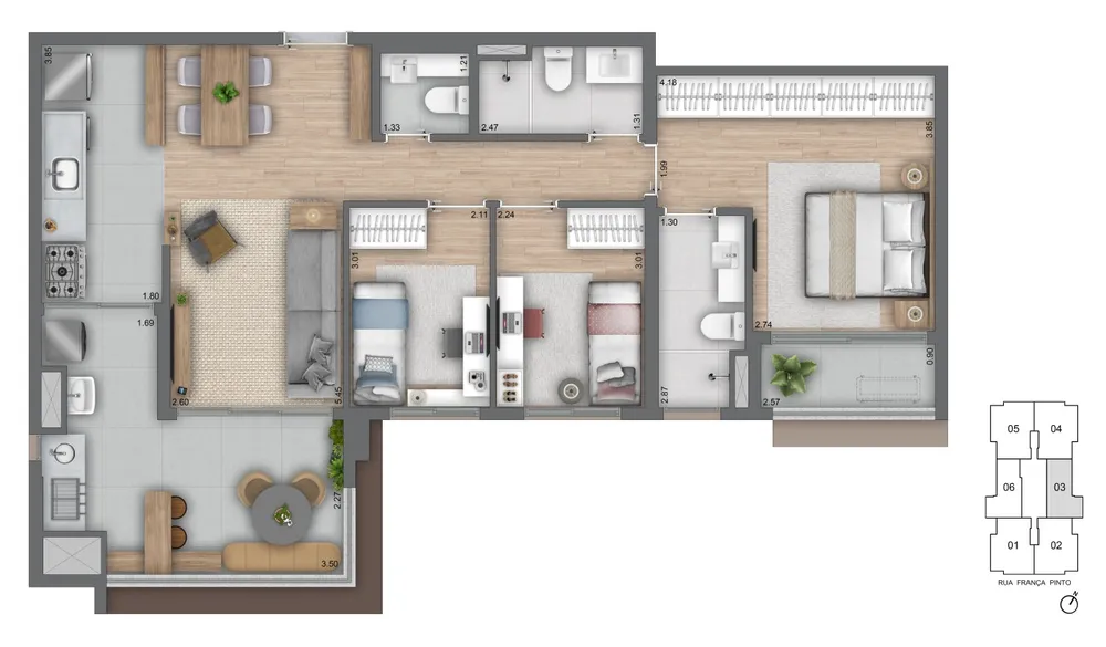 Apartamento, 3 quartos, 26125 m² - Foto 8
