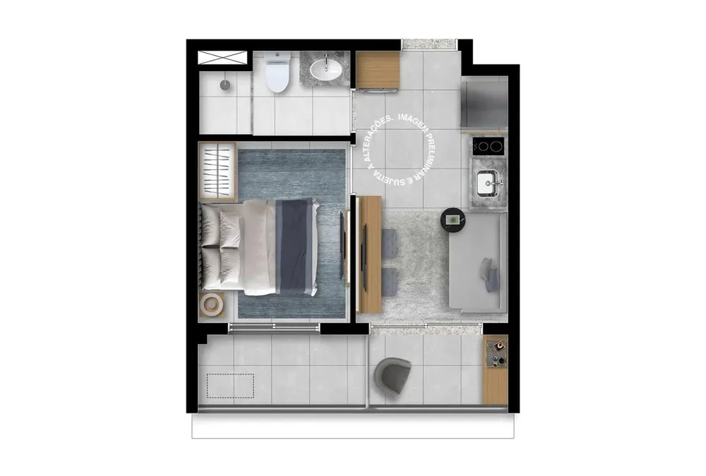 Apartamento, 1 quarto, 2631 m² - Foto 7