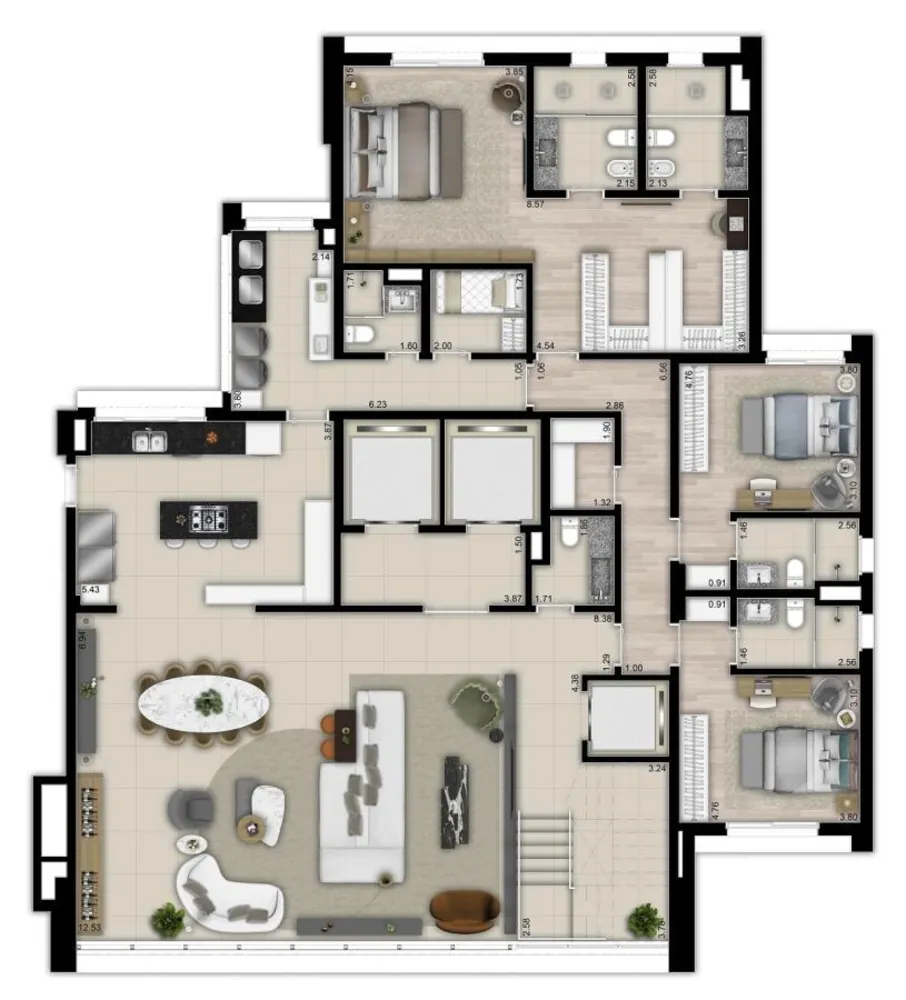 Apartamento, 4 quartos, 277342 m² - Foto 1