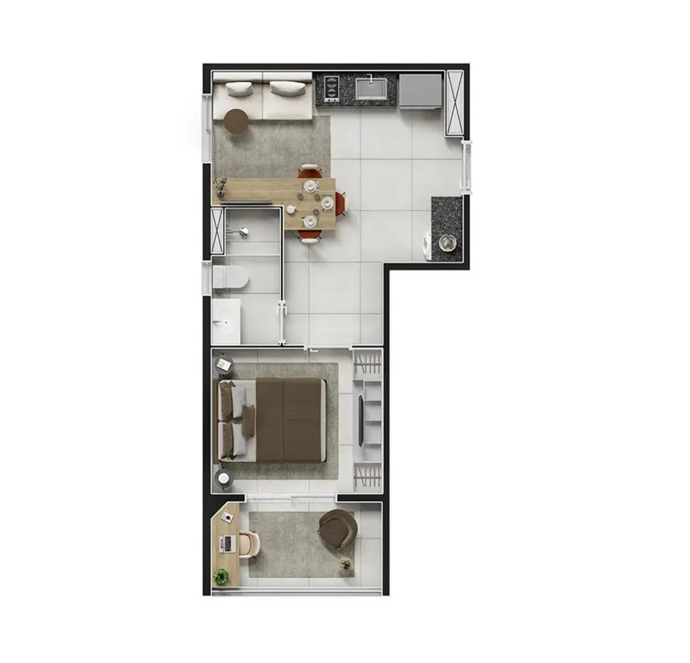 Apartamento, 1 quarto, 2134 m² - Foto 6