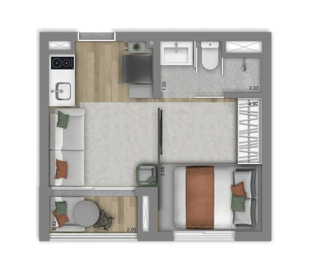 Apartamento, 1 quarto, 2432 m² - Foto 7
