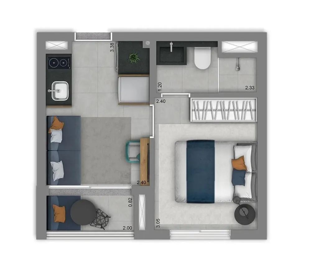 Apartamento, 1 quarto, 2432 m² - Foto 4