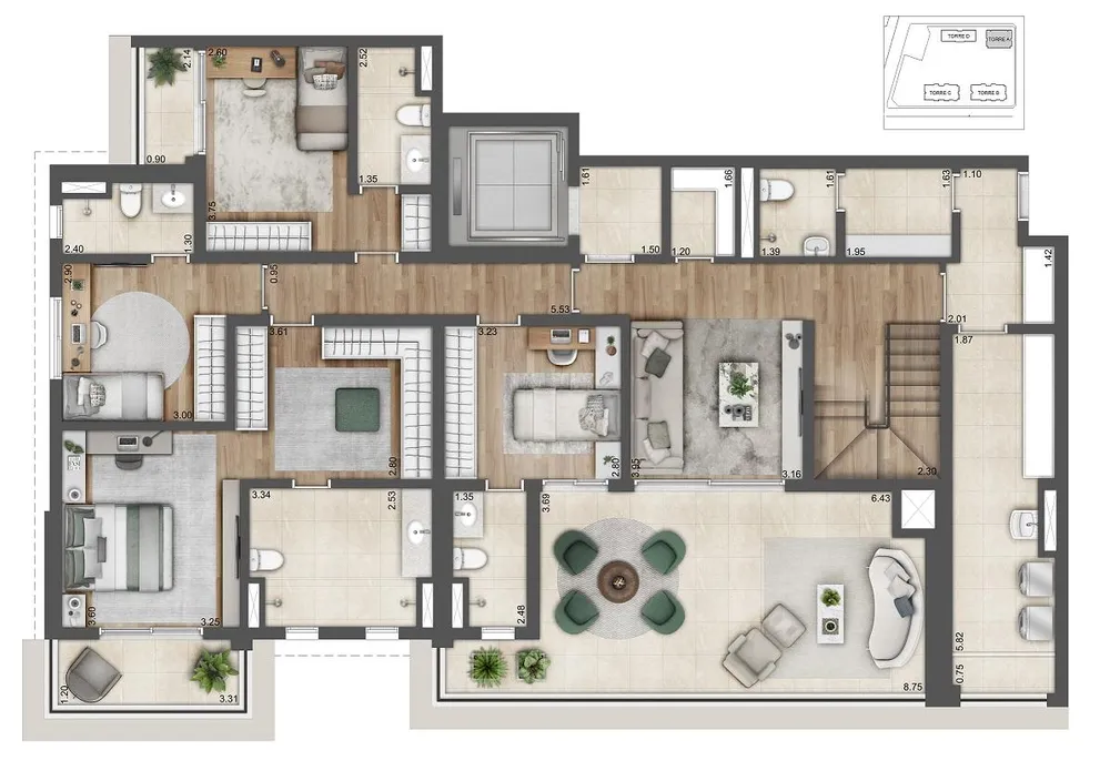 Apartamento, 4 quartos, 72350 m² - Foto 1