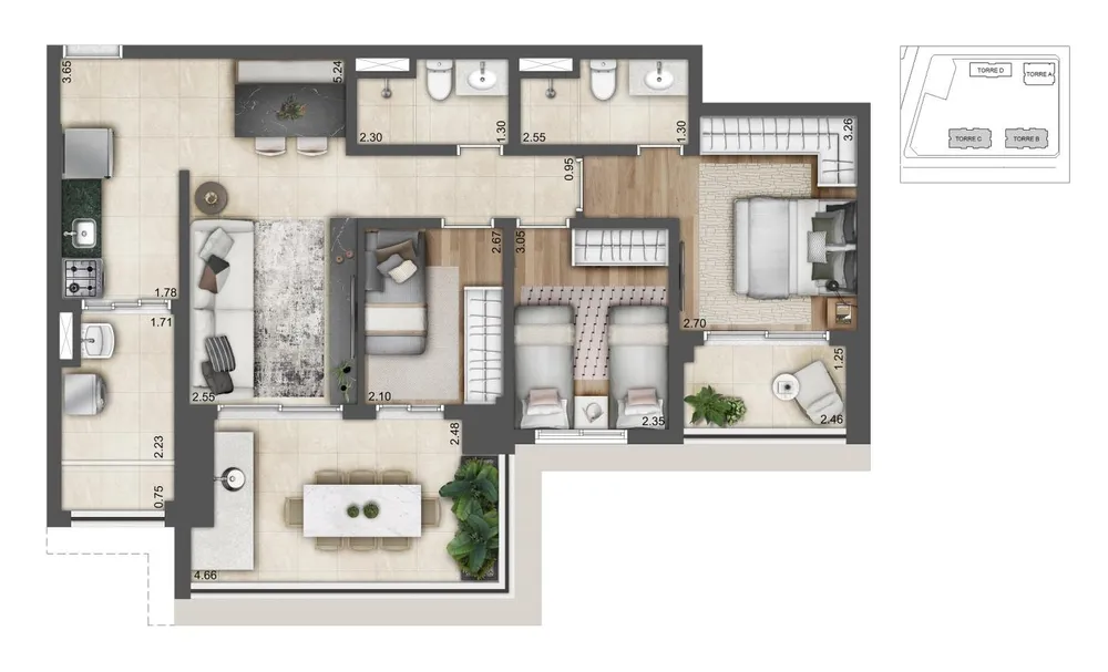 Apartamento, 4 quartos, 72350 m² - Foto 11