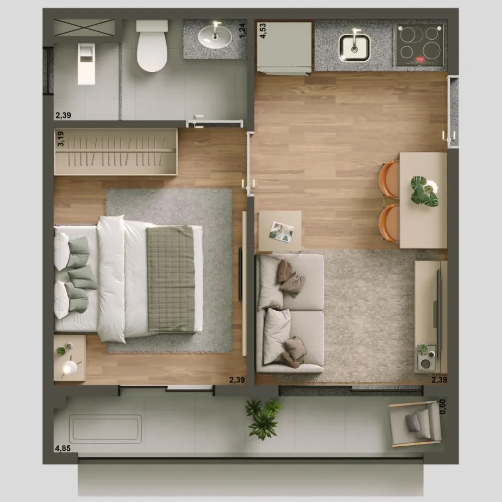 Apartamento, 1 quarto, 2429 m² - Foto 5