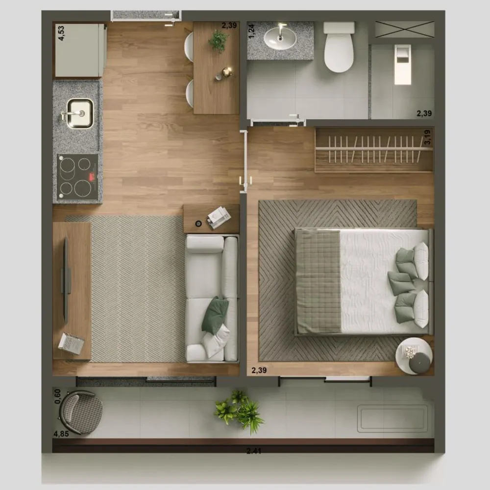 Apartamento, 1 quarto, 2429 m² - Foto 8
