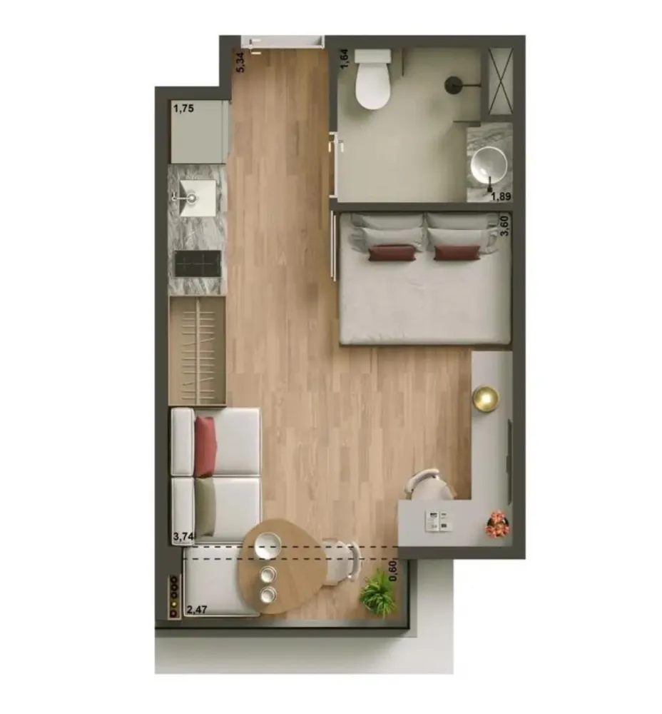 Apartamento, 1 quarto, 2429 m² - Foto 4