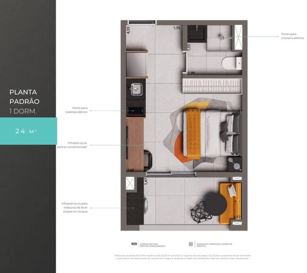 Apartamento, 1 quarto, 2429 m² - Foto 8