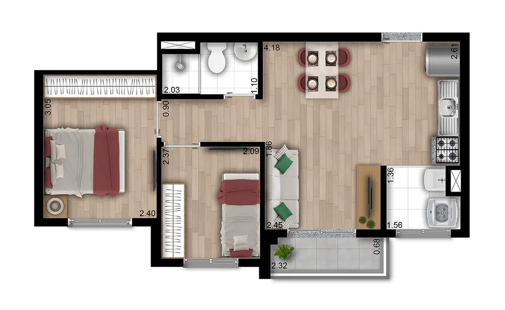 Casa, 2 quartos, 3840 m² - Foto 7