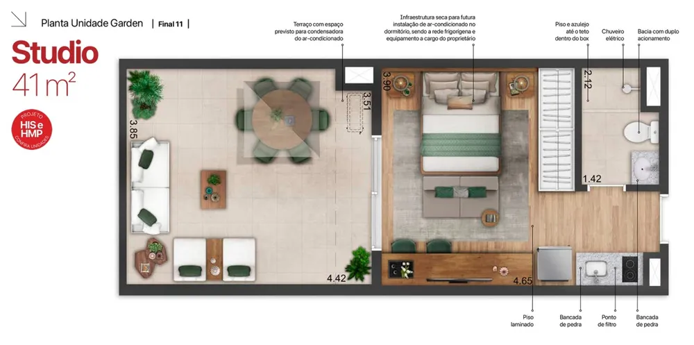 Apartamento, 1 quarto, 2541 m² - Foto 11