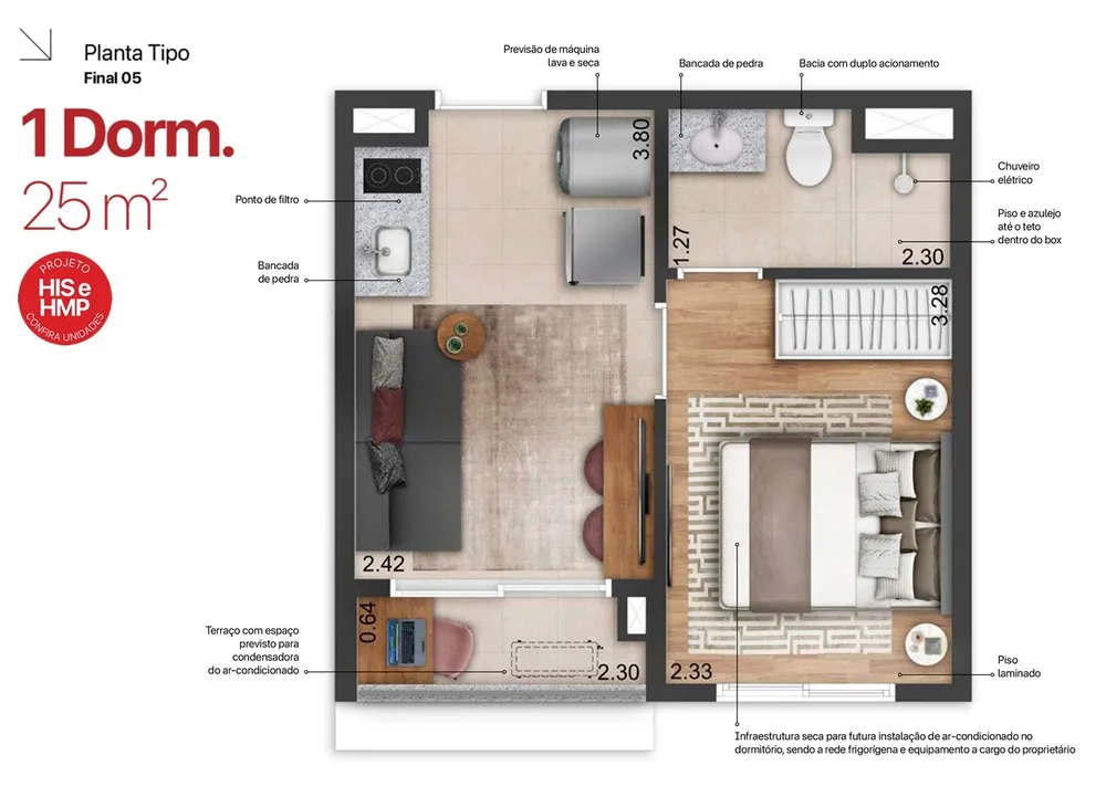 Apartamento, 1 quarto, 2541 m² - Foto 12