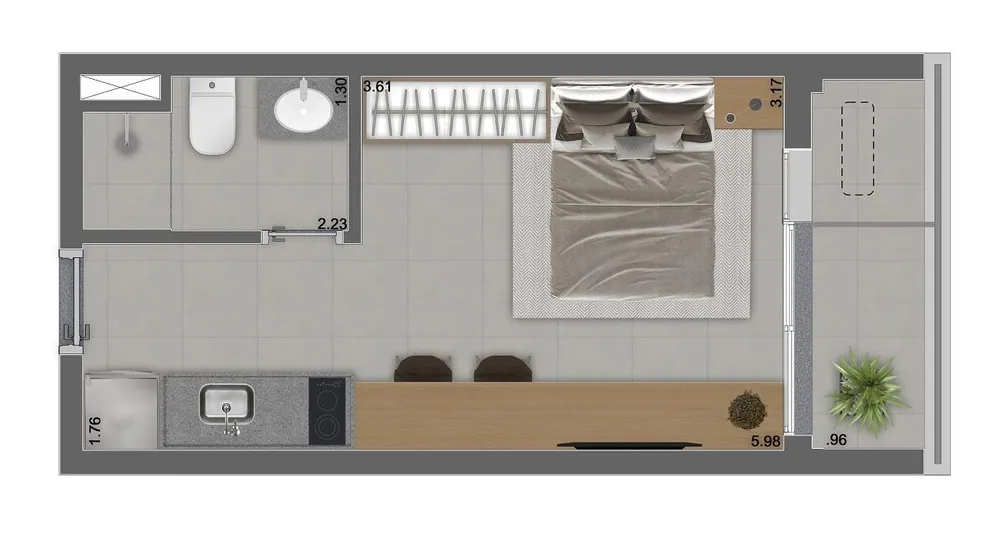 Apartamento, 1 quarto, 2535 m² - Foto 4