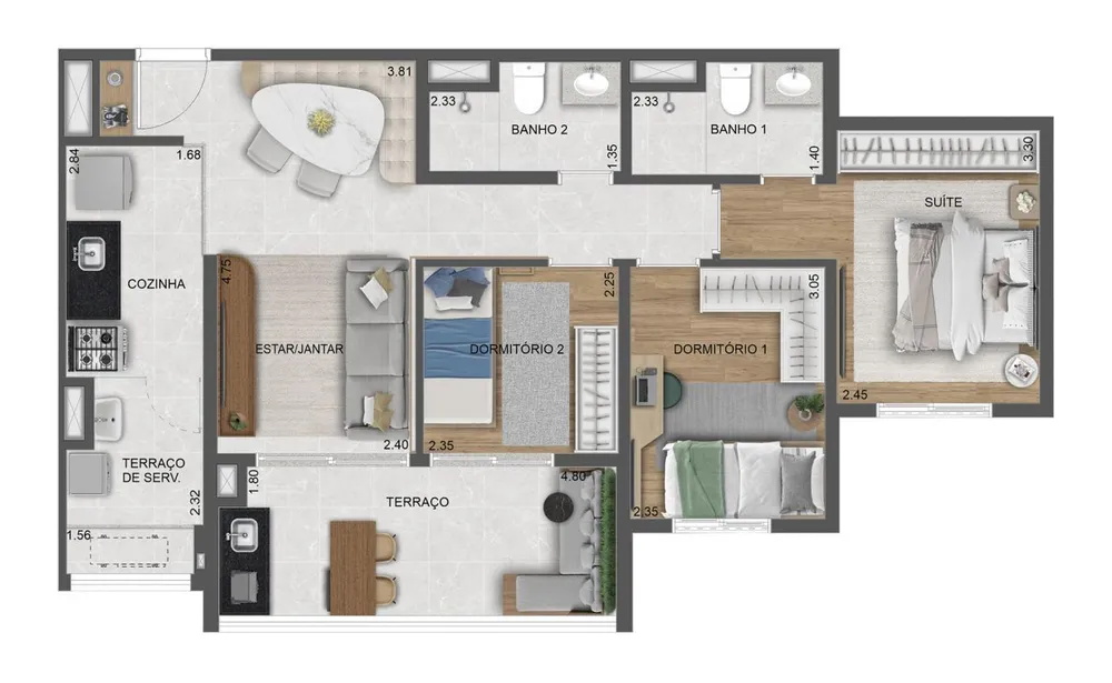 Apartamento, 3 quartos, 3271 m² - Foto 8