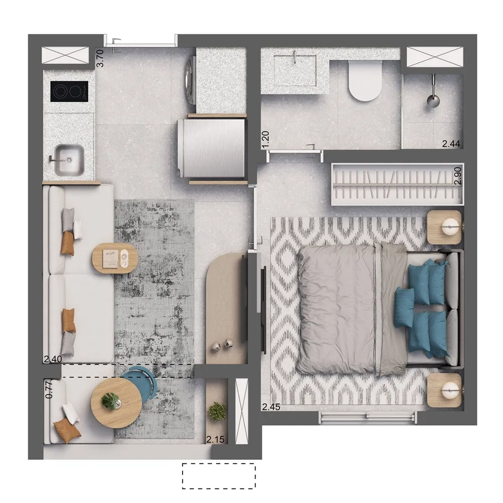 Casa, 2 quartos, 2437 m² - Foto 1