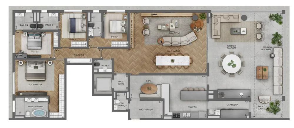 Apartamento, 4 quartos, 185223 m² - Foto 8