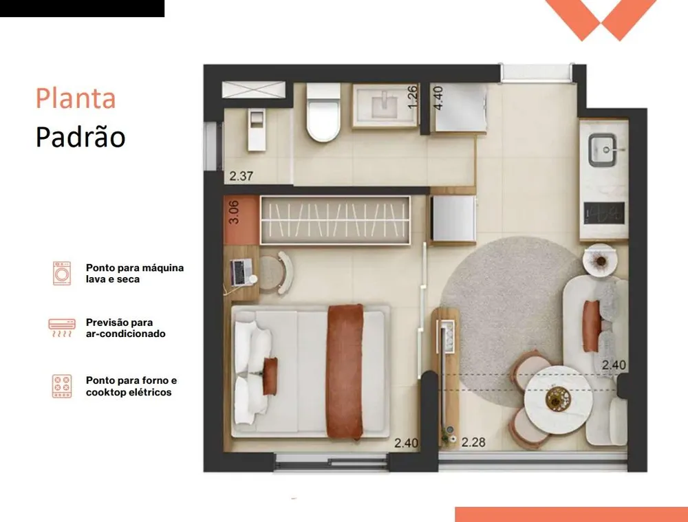 Apartamento, 1 quarto, 2425 m² - Foto 11