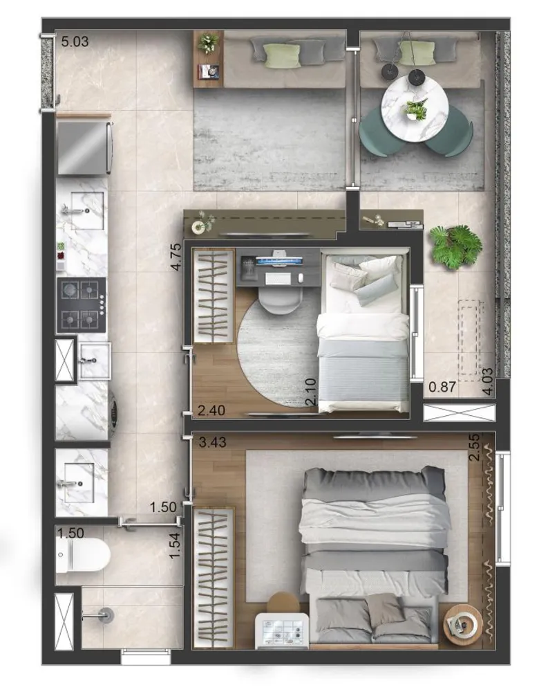 Apartamento, 2 quartos, 3040 m² - Foto 8