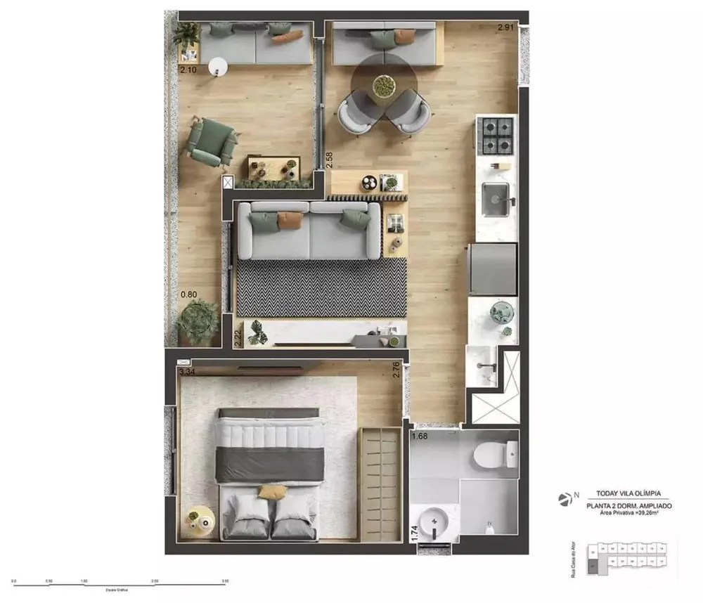 Apartamento, 2 quartos, 2539 m² - Foto 9
