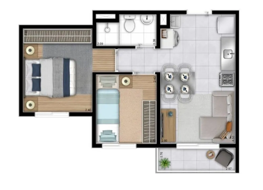 Casa, 2 quartos, 2647 m² - Foto 8