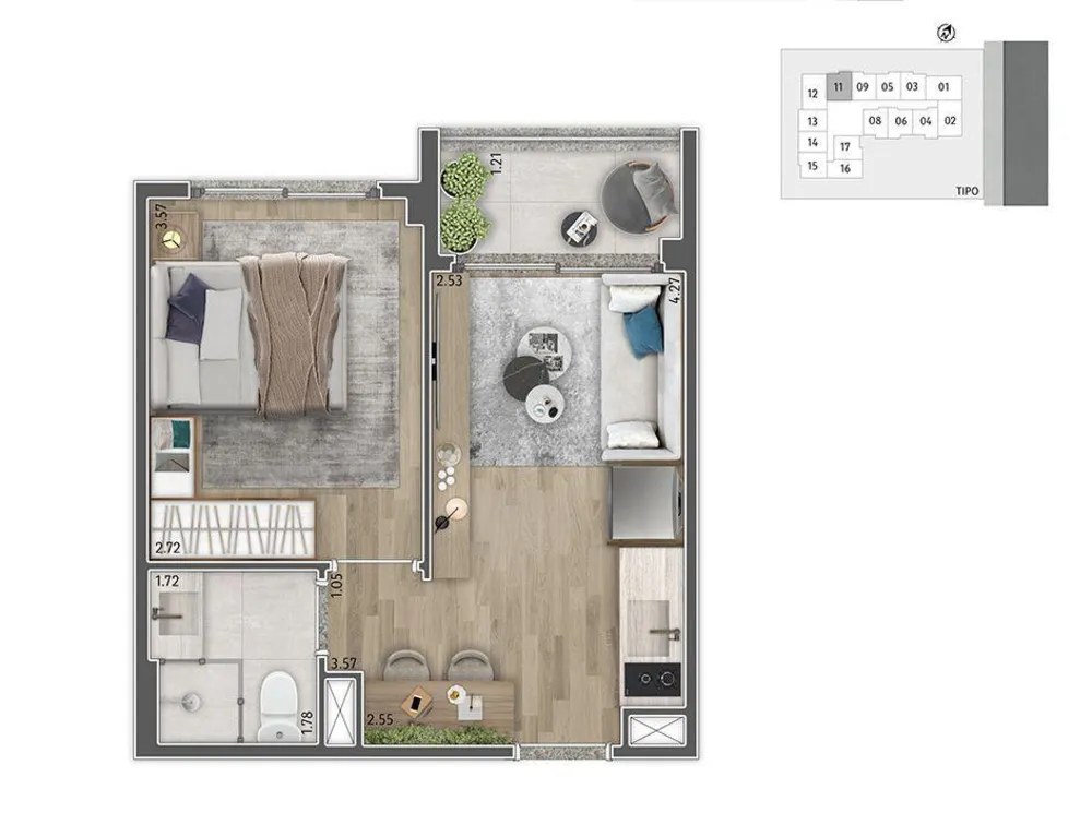 Apartamento, 2 quartos, 2539 m² - Foto 11